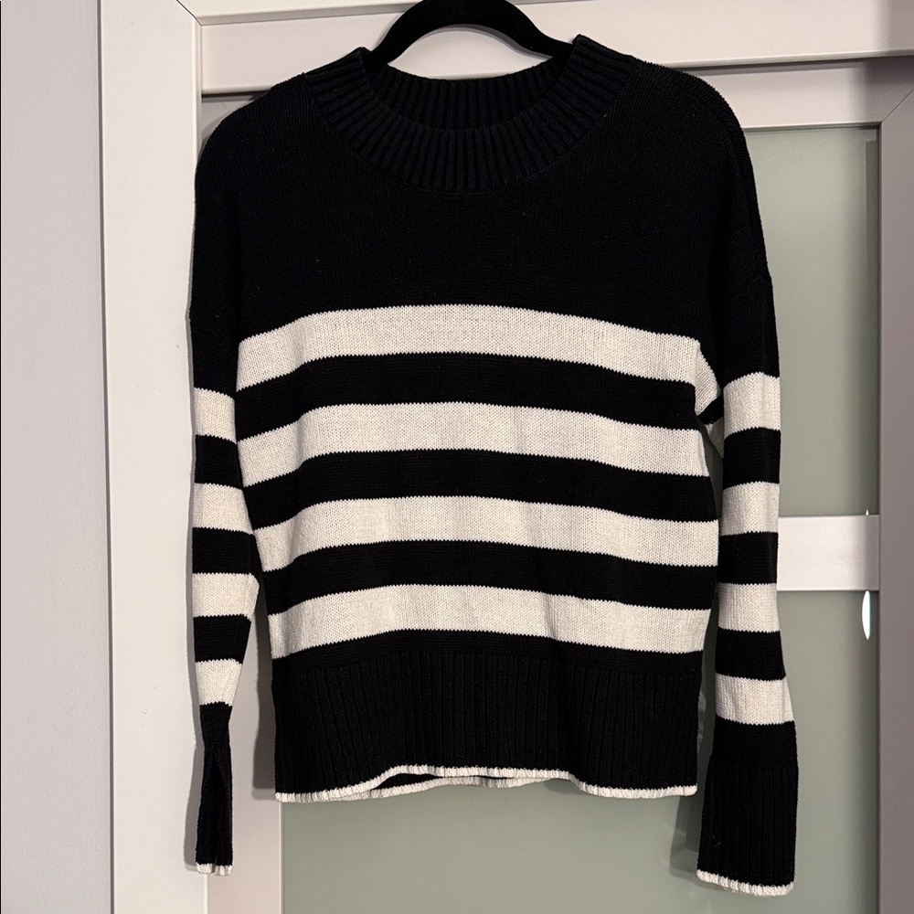 Sonoma Black and White Striped Women's Sweater